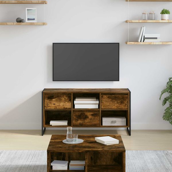 vidaXL TV skrinka Dymová dub 100 x 36 x 49,5 cm Kompozitné drevo