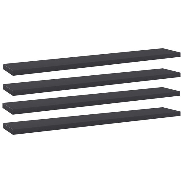 vidaXL Prídavné police 4 ks, sivé 60x10x1,5 cm, drevotrieska