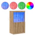 vidaXL LED komoda Hnedá 60 x 37 x 100 cm Kompozitné drevo