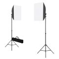 vidaXL Sada do fotoštúdia s pozadím, softbox osvetlením a dáždnikom