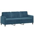 vidaXL 3-miestna pohovka s podnožkou modrá 180 cm zamat