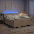 vidaXL Posteľ boxspring s matracom Krémová 140 x 190 cm Látka