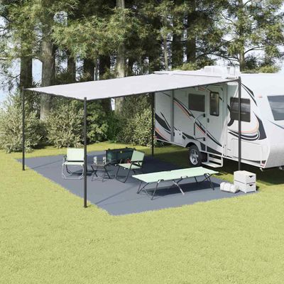 vidaXL Koberec do stanu Modrá a šedá 700 x 400 cm Polyetylén
