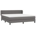 vidaXL Boxspring posteľ s matracom sivá 180x200 cm umelá koža