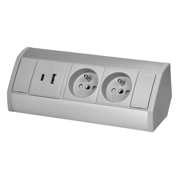 ORNO OR-GM-9039/G  Zásuvka rohová s USB
