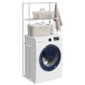vidaXL Polica na práčku s úložiskom Biela 70 x 27 x 136 cm Hliník