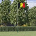 vidaXL Vlajka Belgicka a tyč 6,08 m hliník