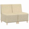 vidaXL Bezrúčková modulárna sofa jednotka 2 ks Krémová látka