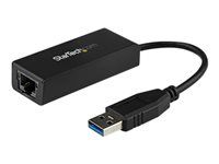 Startech USB 3.0 to Gigabit Ethernet Adapter - 10/100/1000 NIC Network Adapter - USB 3.0 Laptop to RJ45 LAN (USB31000S) - Sieťový adaptér - USB 3.0 - Gigabit Ethernet - čierna