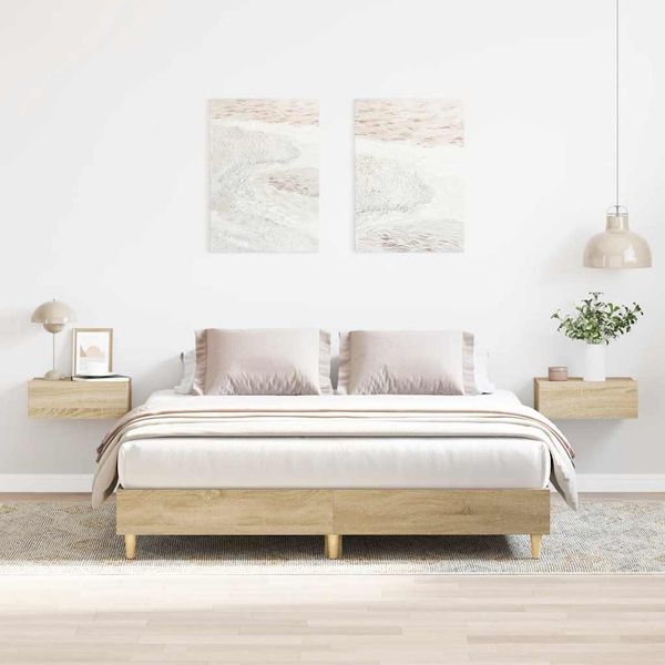 vidaXL Posteľný rám bez matraca dub sonoma 150x200 cm kompozitné drevo