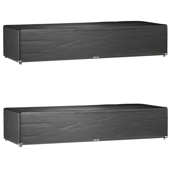 vidaXL Kryty na lehátko 2 ks 12 očiek 205x75x40 cm polyetylén
