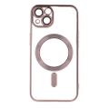 Farebné Chrome Mag puzdro pre iPhone 13 6,1" ružové zlato