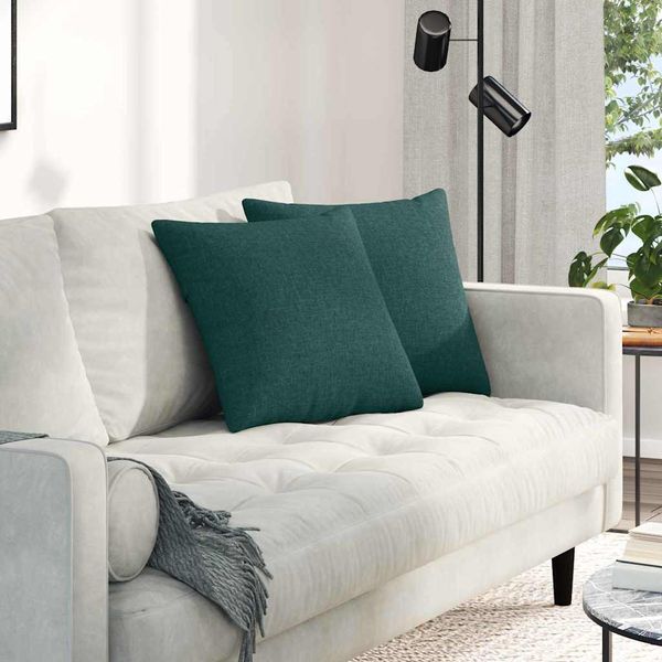 vidaXL Vankúše na pohovku 2 pcs Tmavozelená 45 x 45 cm látka