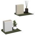 vidaXL Závesná polica 2 ks Olivová zelená 30 x 18 x 2,5 cm Oceľ
