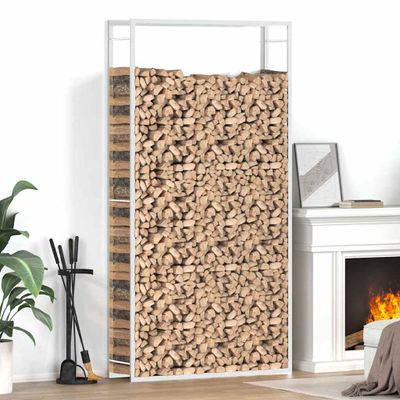 vidaXL Stojan na krbové drevo 110x28x214 cm nehrdzavejúca oceľ