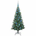 vidaXL Umelý predsvietený vianočný stromček Zelená 150 cm PVC a kov
