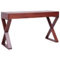 vidaXL Počítačový stôl hnedý 132x47x77 cm masívne mahagónové drevo