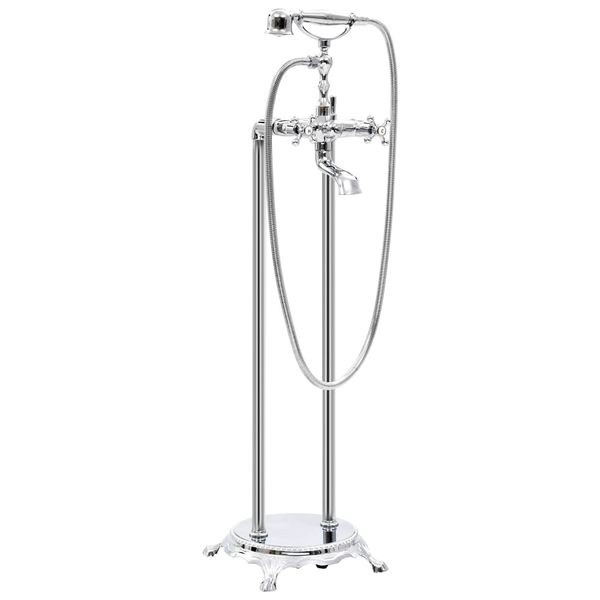 vidaXL Voľne stojaca vaňová batéria strieborná 99,5 cm nehrdzavejúca oceľ
