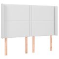 VidaXL Čelo postele biele 147x16x118/128 cm umelá koža