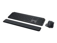 Sada klávesnice a myši - podsvietená - bezdrôtová - Bluetooth LE - AZERTY - francúzska - klávesový spínač: Scissor-Key - grafit - s Palm Rest