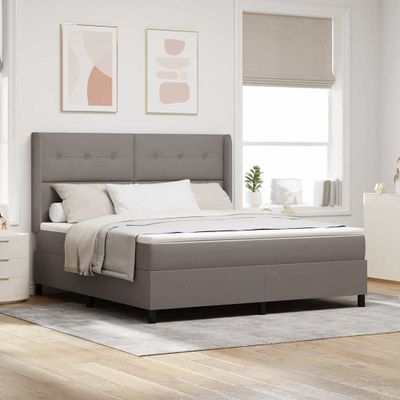 vidaXL Posteľ s pružinovým rámom Sivohnedá 200 x 180 cm látka
