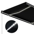 vidaXL Ručne zaťahovacia markíza s LED antracitová 600x300 cm