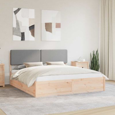 vidaXL Rám postele s čalúneným čelom Svetlosivá 180 x 200 cm