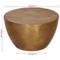 vidaXL Konferenčný stolík tepaný hliník Ø 50x30 cm mosadzný