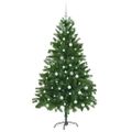 vidaXL Vianočný stromček s 300 LED-i so stojanom Zelená 180 cm PE