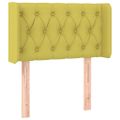 vidaXL Čelo postele s LED zelené 83x16x78/88 cm látka