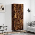 vidaXL Vysoká skrinka dymový dub 69,5x34x180 cm spracované drevo