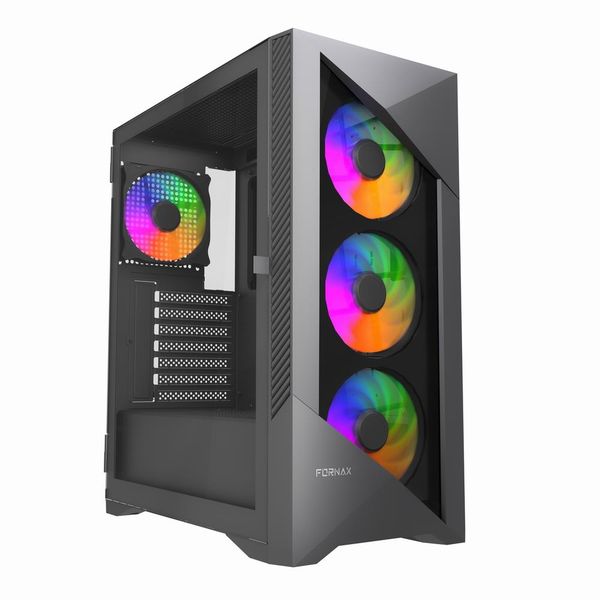 GEMBIRD Fornax 900/Midi Tower/Transpar./Čierna