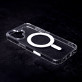 Magnetické puzdro Anti Shock 1,5 mm pre iPhone 16 6,1" priehľadné veľký otvor + tlačidlo