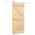 vidaXL Posuvné dvere 90 x 210 cm Borovicový masív Prírodná a biela