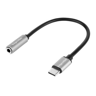 Adaptér KRUGER & MATZ KM1245 USB-C/JACK 3,5mm (pre počúvanie hudby)