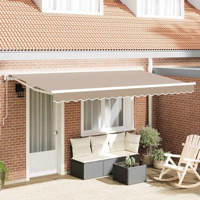 vidaXL Rám markízy Béžová 400 x 200 cm Polyester s PU povrchom