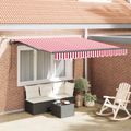 vidaXL Sklopná markíza Červená a Biela 350 x 250 cm Polyester