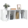 vidaXL TV skrinka lesklá biela 100x35x40 cm spracované drevo