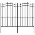 vidaXL Záhradný plot Woerden s vrchnou časťou v tvare oštepu čierny 240x175 cm oceľový