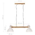 vidaXL Industriálna závesná lampa 25 W biela 109 cm E27