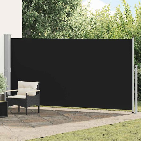 vidaXL Zaťahovacia bočná markíza čierna 160 x 500 cm