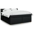 vidaXL Posteľný rám boxspring s matracom čierny 180x200 cm látka