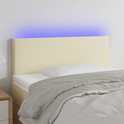 vidaXL Čelo postele krémové 100x5x78/88 cm umelá koža