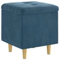 vidaXL Ottoman s Úložným Priestorom Modrá 40 x 40 x 45 cm Zamat