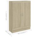 vidaXL Knižnica, dub sonoma 82,5x30,5x115 cm, kompozitné drevo