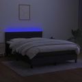 vidaXL Posteľ boxsping s matracom a LED čierna 140x200 cm látka