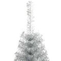 vidaXL Umelý predsvietený vianočný stromček Strieborná 240 cm PET