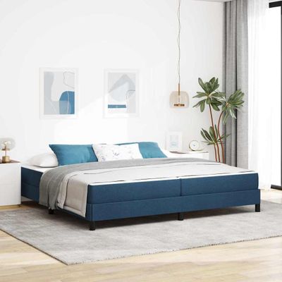 vidaXL Posteľ s pružinovým rámom Modrá 200 x 200 cm látka