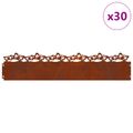 vidaXL Obrubníky trávnika 30 ks 103 x 0,05 x 22 cm Hrdzavý