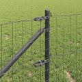 vidaXL Európsky plot s hrotmi 25 x 0,6 m PVC potiahnutá oceľ Sivá